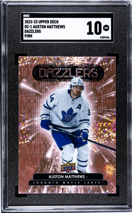 2022-23 Upper Deck #DZ-1 Auston Matthews Dazzlers Pink SGC 10