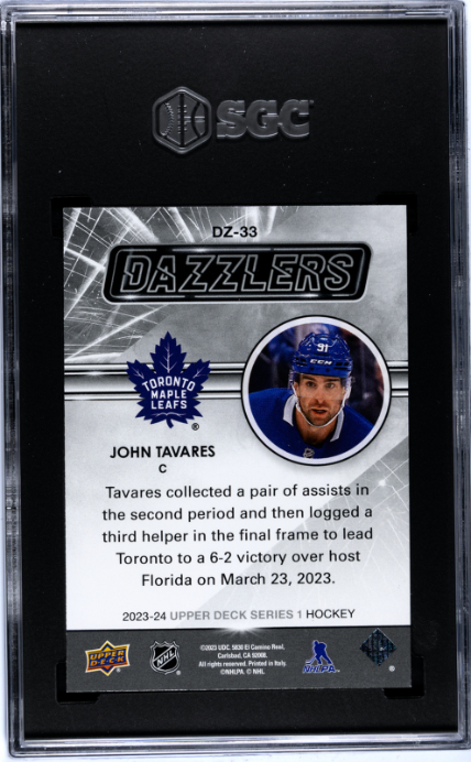 2023-24 Upper Deck #DZ-33 John Tavares Dazzlers Orange SGC 9.5