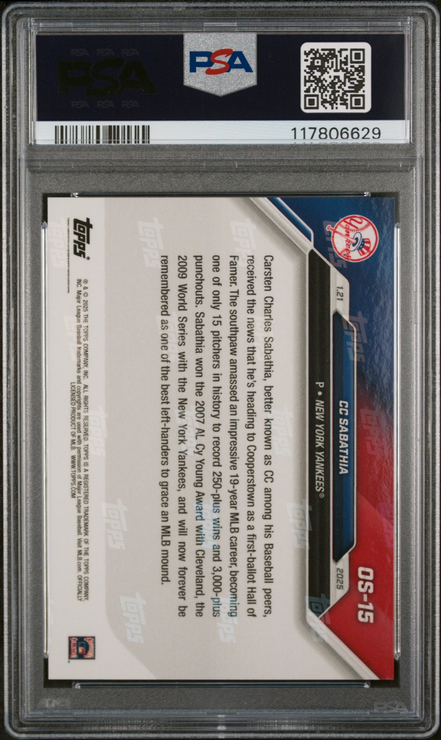 (4)2024 Topps Now Offseason #OS15 CC Sabathia PSA 10
