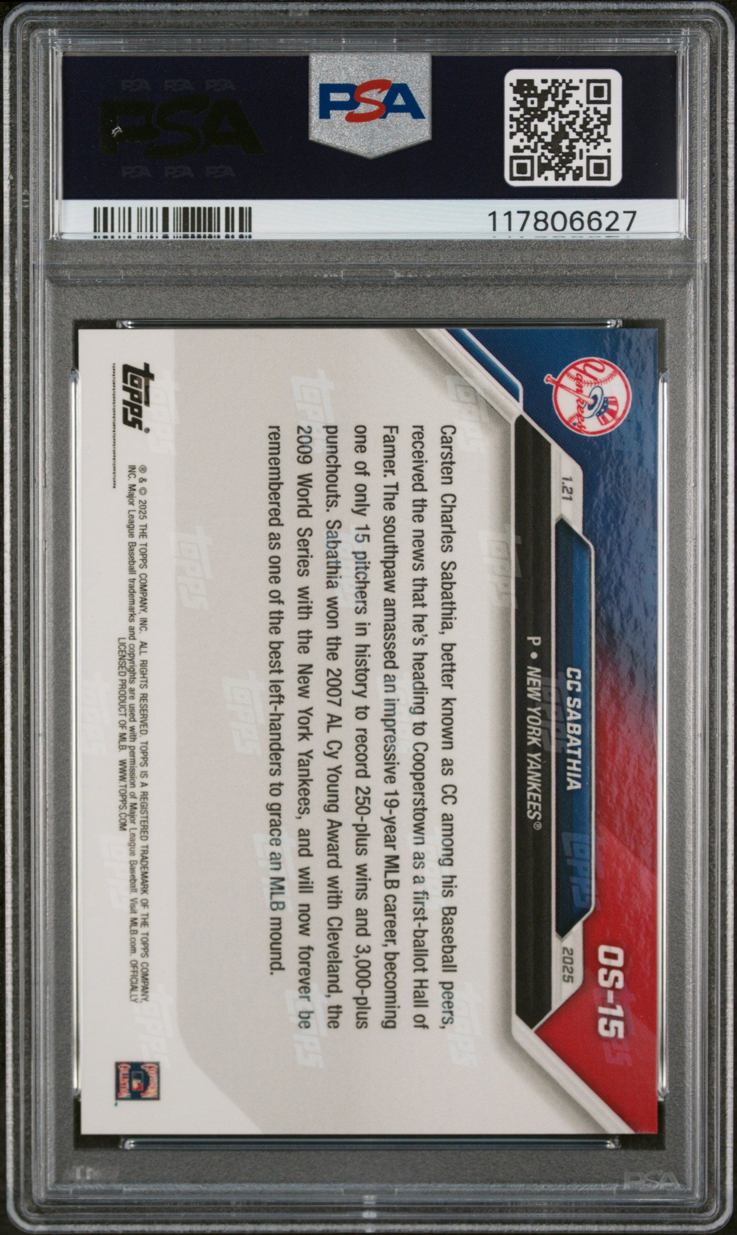 (6)2024 Topps Now Offseason #OS15 CC Sabathia PSA 10