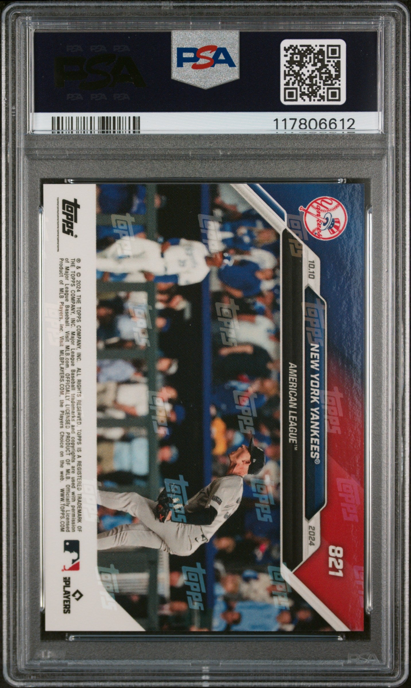 (1)2024 Topps Now #821 New York Yankees PSA 10