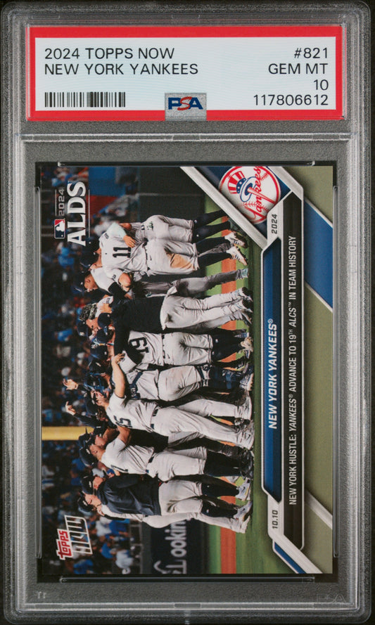 (1)2024 Topps Now #821 New York Yankees PSA 10