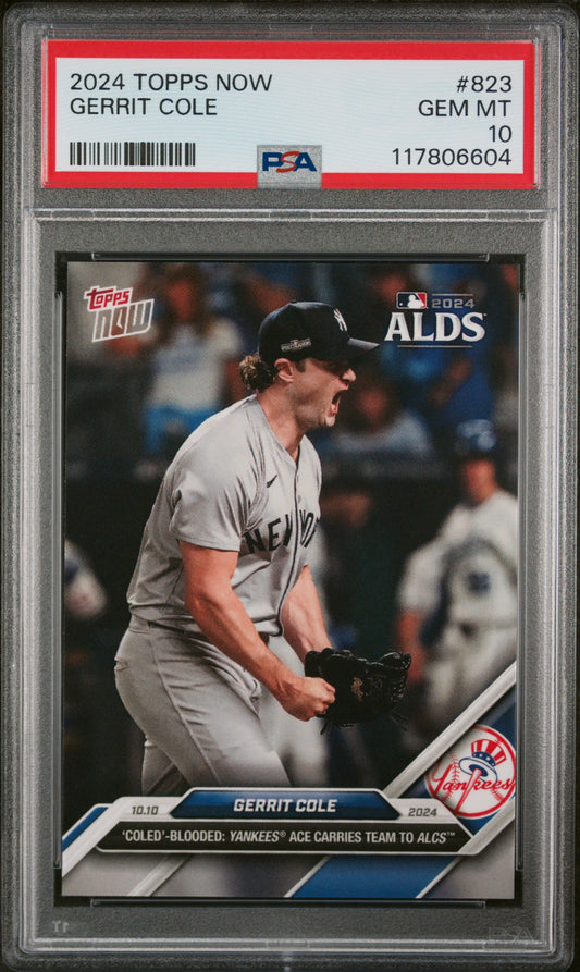 (1)2024 Topps Now #823 Gerrit Cole PSA 10