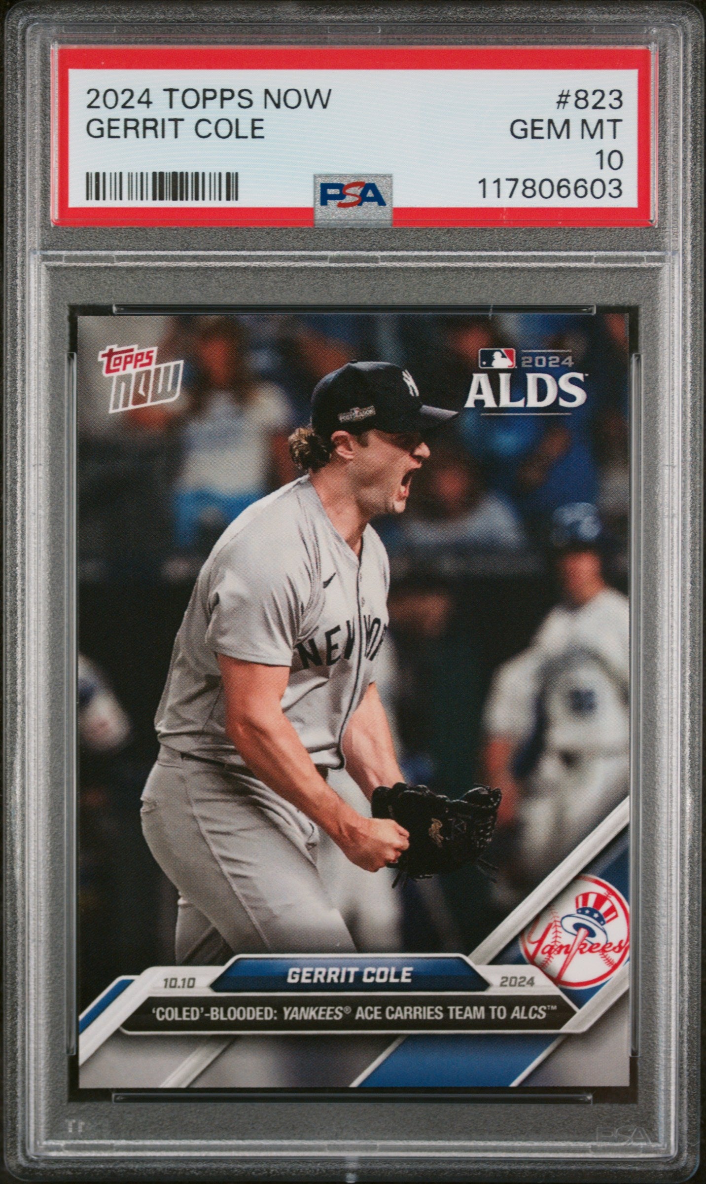 (2)2024 Topps Now #823 Gerrit Cole PSA 10