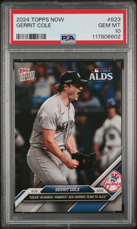 (3)2024 Topps Now #823 Gerrit Cole PSA 10