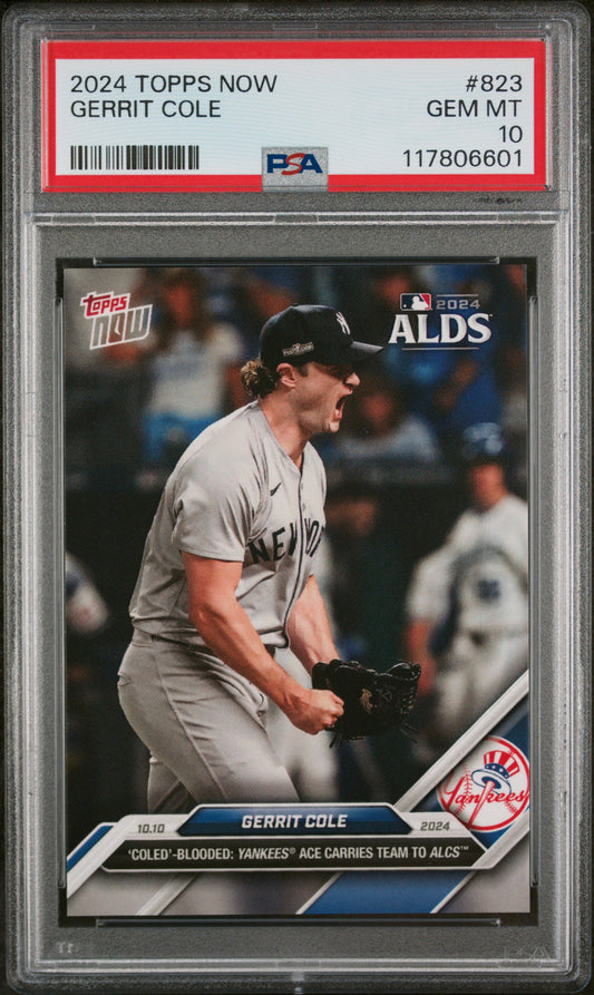 (4)2024 Topps Now #823 Gerrit Cole PSA 10