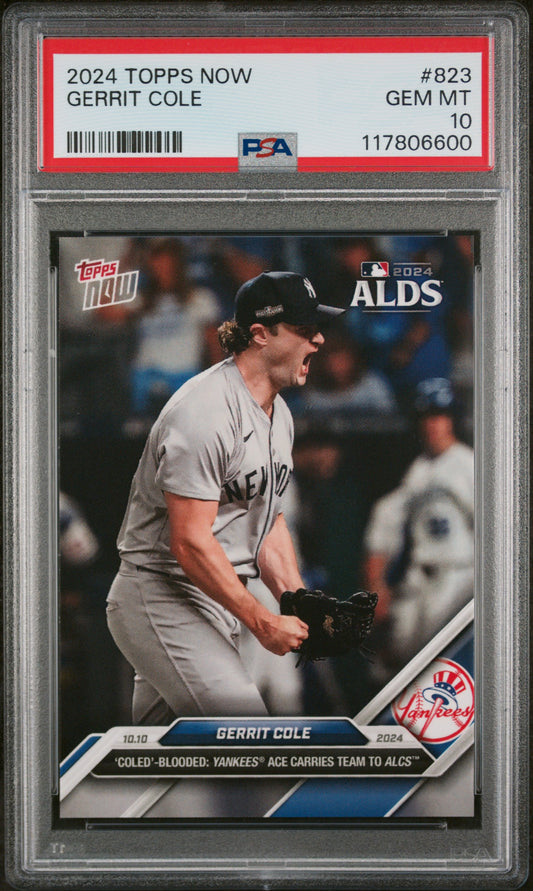 (5)2024 Topps Now #823 Gerrit Cole PSA 10