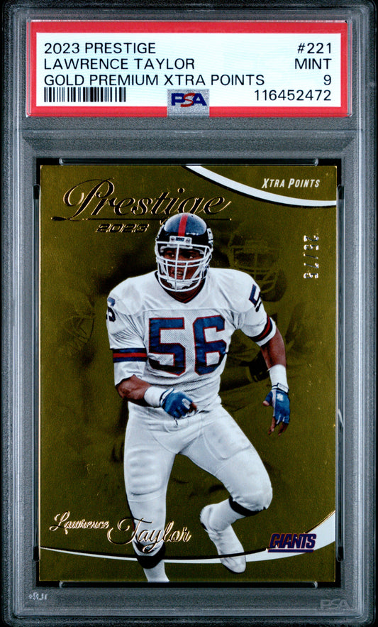 2023 Panini Prestige #221 Lawrence Taylor Gold Premium Xtra Points PSA 9