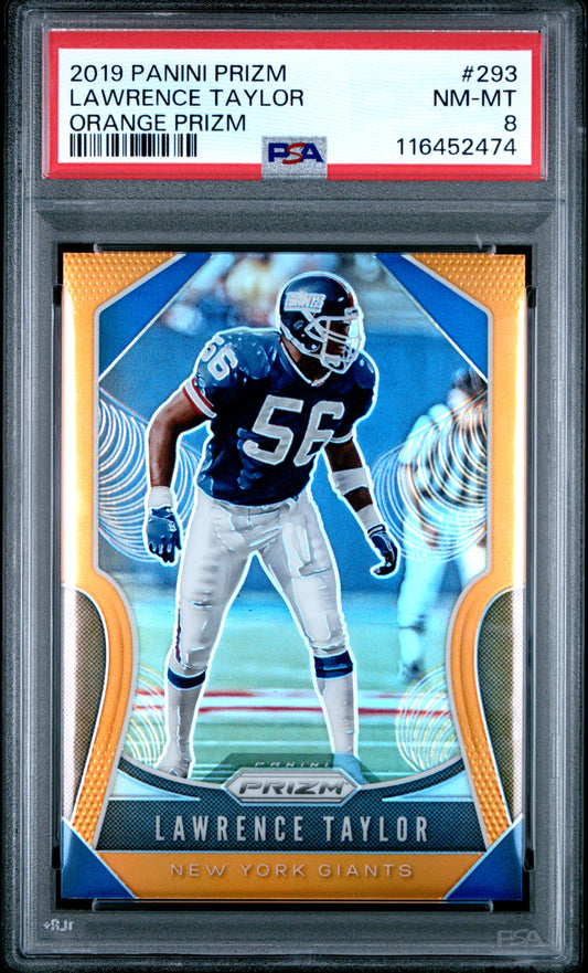 2019 Panini Prizm #293 Lawrence Taylor Orange Prizm PSA 8