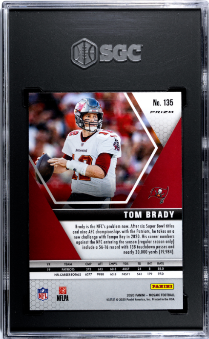 2020 Panini Mosaic #135 Tom Brady Green Prizm SGC 10