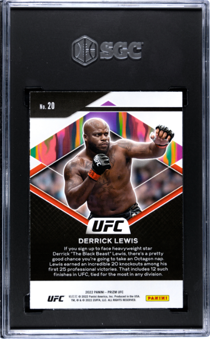2022 Panini Prizm UFC #20 Derrick Lewis Fearless SGC 10