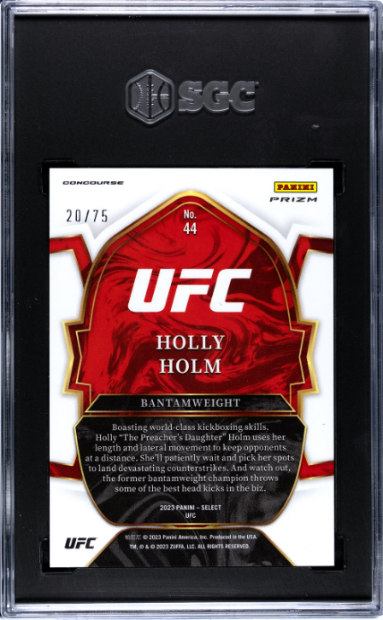 2023 Panini Select UFC #44 Holly Holm Neon Green Prizm SGC 10
