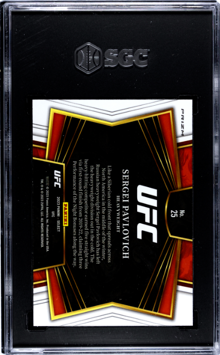2023 Panini Select UFC #25 Sergei Pavlovich Silver Prizm SGC 9