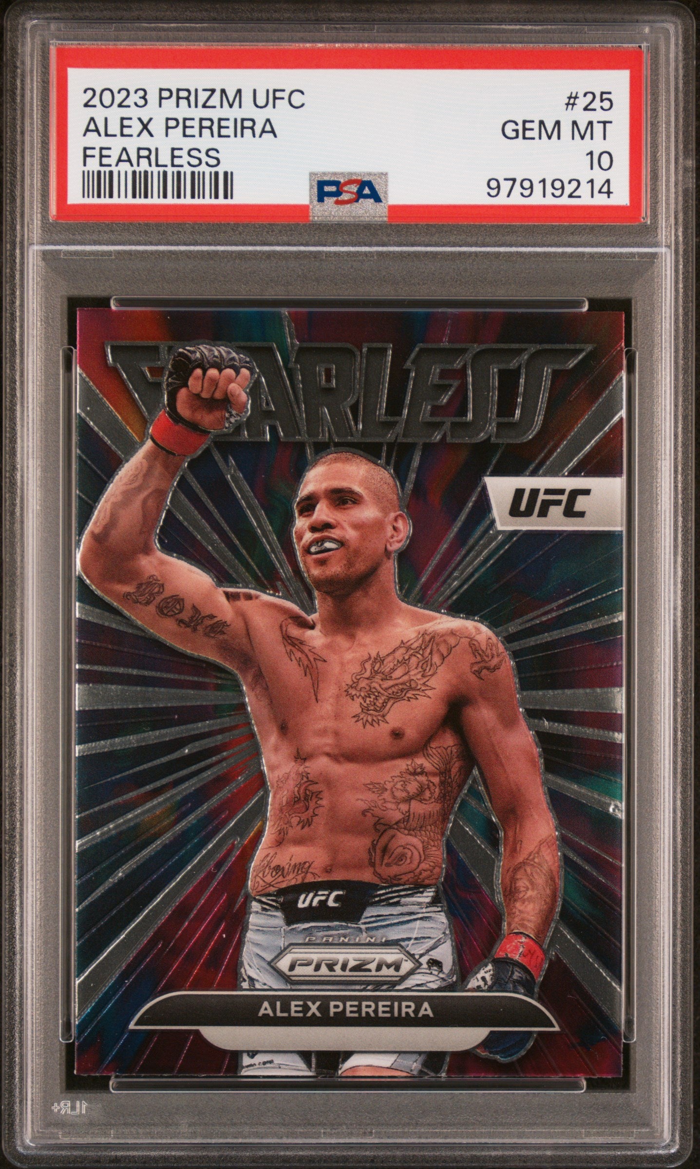 2023 Panini Prizm UFC Fearless #25 Alex Pereira Fearless PSA 10