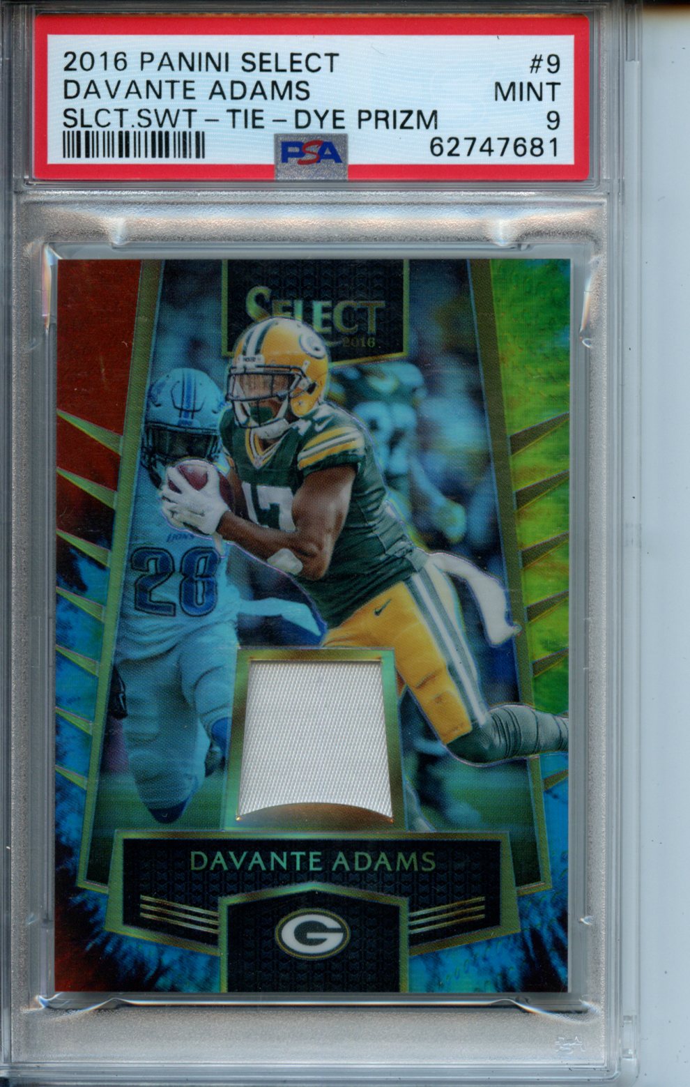 2016 Panini Select Select Swatch #9 Davante Adams Tie-Dye Prizm PSA 9