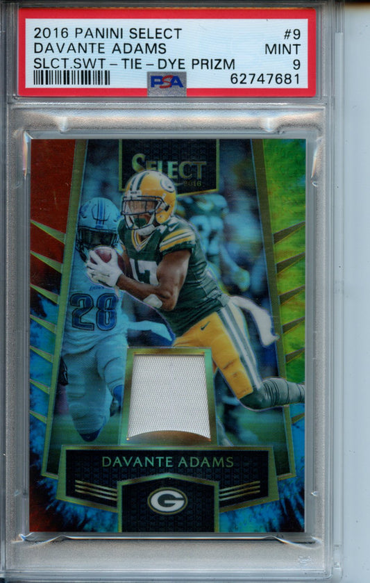 2016 Panini Select Select Swatch #9 Davante Adams Tie-Dye Prizm PSA 9