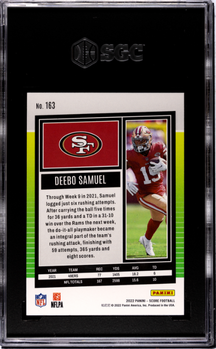 2022 Panini Score #163 Deebo Samuel SGC 10