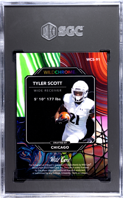 2023 Wild Card Wildchrome #WCS-91 Tyler Scott Wildstone Green Sparkles SGC 9