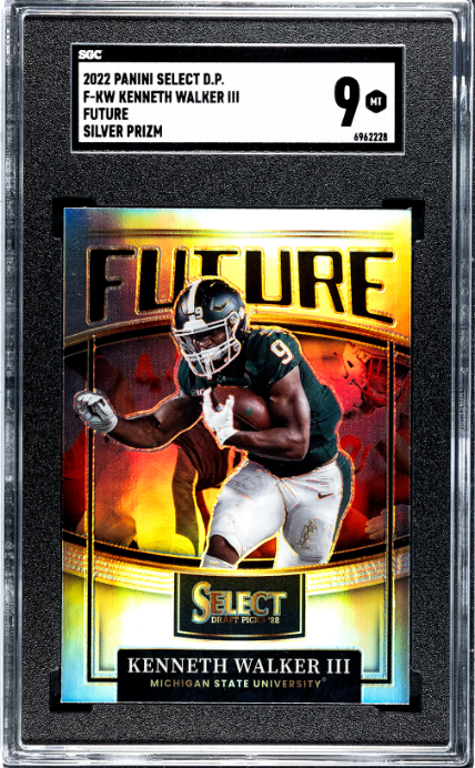 2022 Panini Select Draft Picks #F-KW Kenneth Walker III Future Silver Prizm SGC 9
