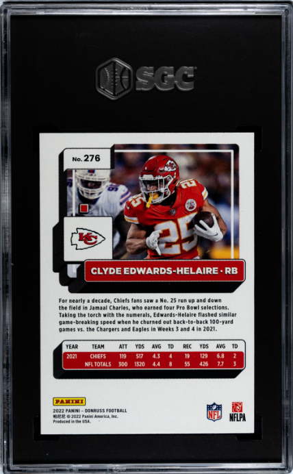 2022 Donruss #276 Clyde Edwards-Helaire SGC 9.5