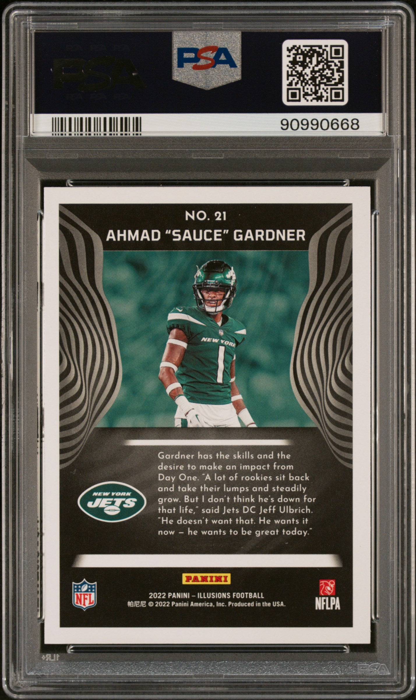 2022 Panini Illusions #21 Sauce Gardner Retail RC PSA 8
