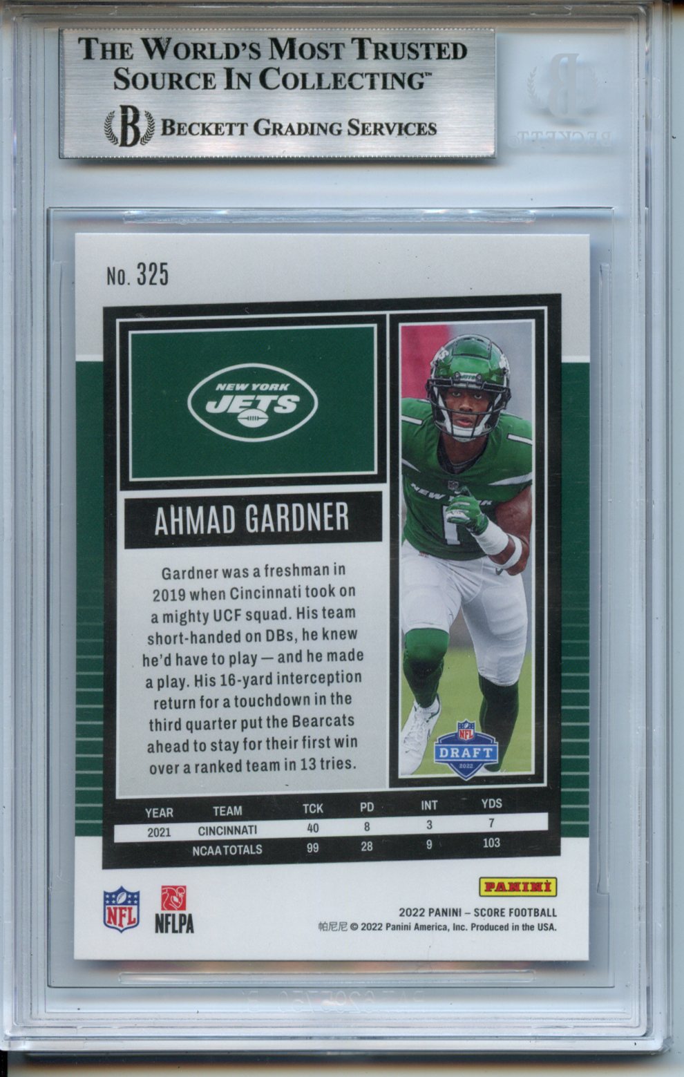 2022 Score Showcase #325 Ahmad Sauce Gardner RC BGS 8.5