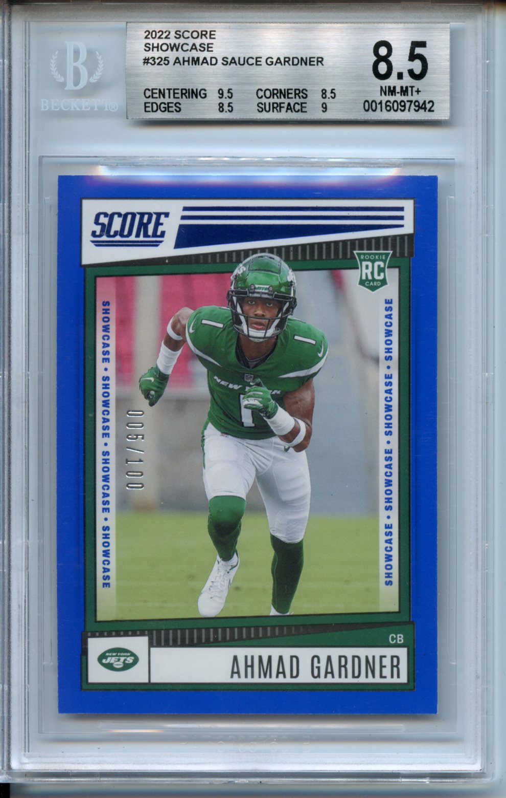 2022 Score Showcase #325 Ahmad Sauce Gardner RC BGS 8.5