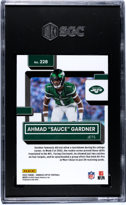 2022 Donruss Optic #228 Ahmad Gardner RR SGC 9