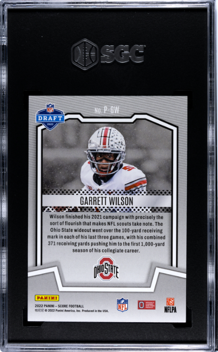 2022 Panini Score #P-GW Garrett Wilson Protential RC SGC 10