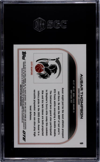 2022-23 Topps Chrome Overtime Elite #9 Ausar Thompson SGC 9.5