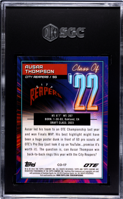 2022-23 Topps Chrome Overtime Elite #CO-17 Ausar Thompson Class Of '22 SGC 9.5
