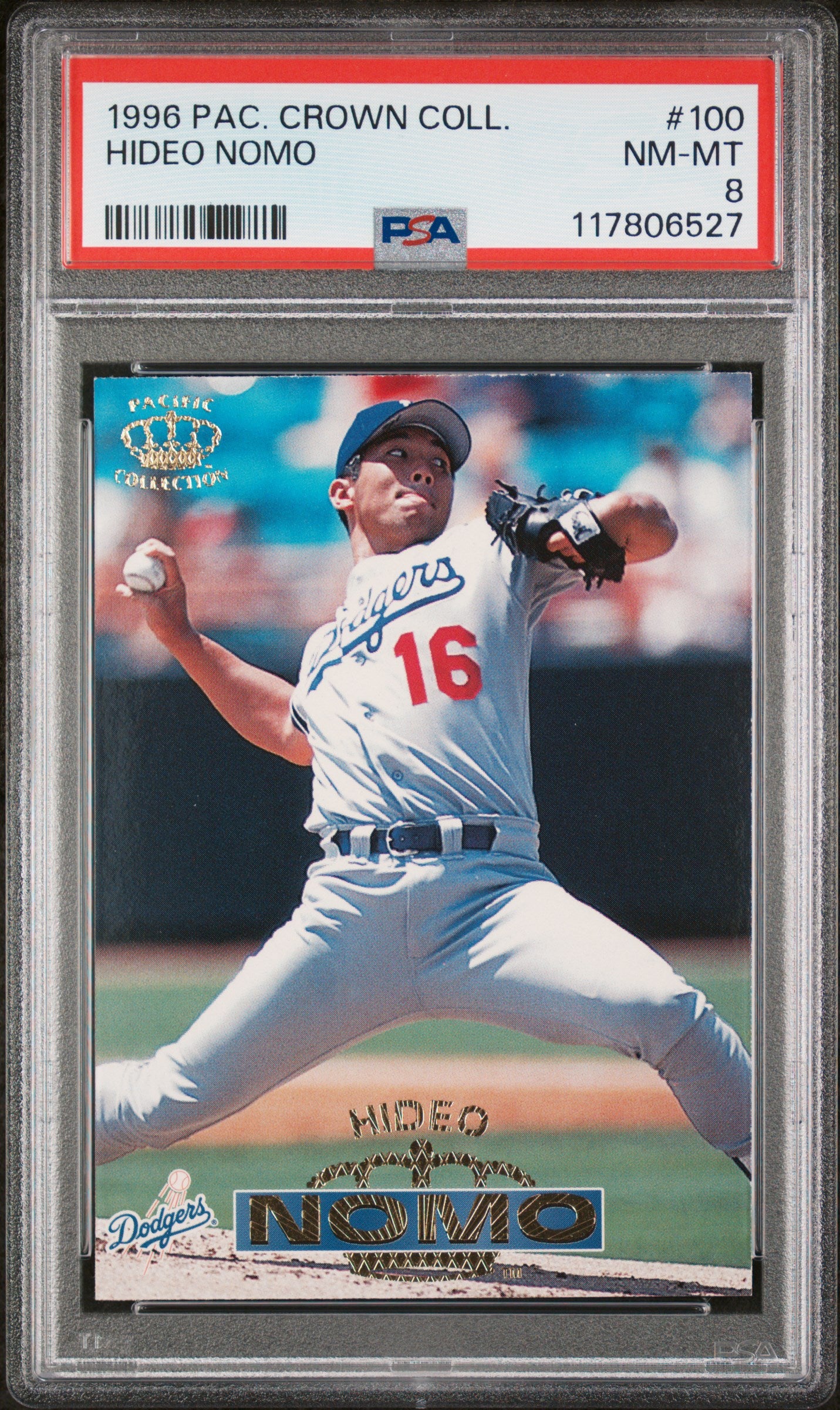 1996 Pacific Crown Collection #100 Hideo Nomo PSA 8