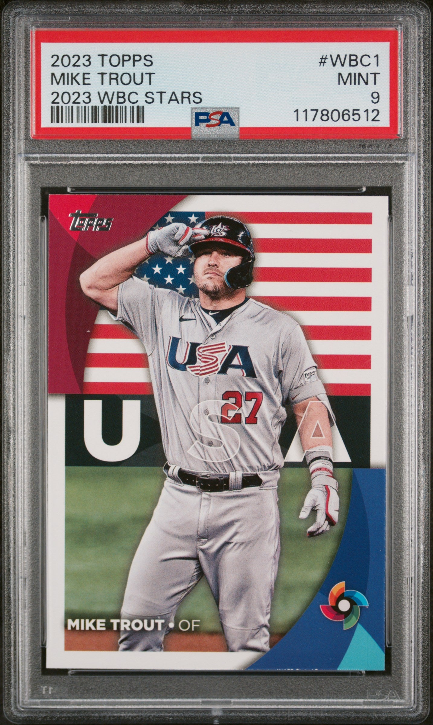2023 Topps 2023 World Baseball Classic Stars #WBC1 Mike Trout PSA 9