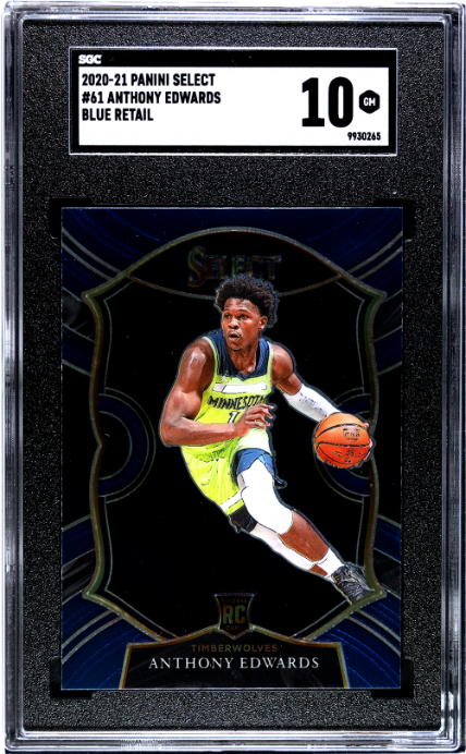 2020-21 Panini Select #61 Anthony Edwards Blue Retail RC SGC 10