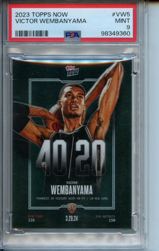 2023 Topps Now #VW5 Victor Wembanyama RC PSA 9