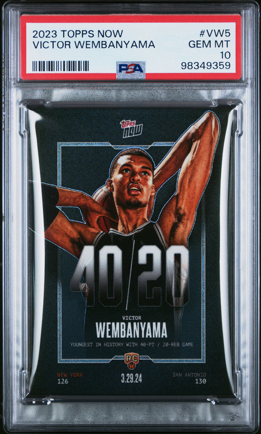 2023 Topps Now #VW5 Victor Wembanyama RC PSA 10