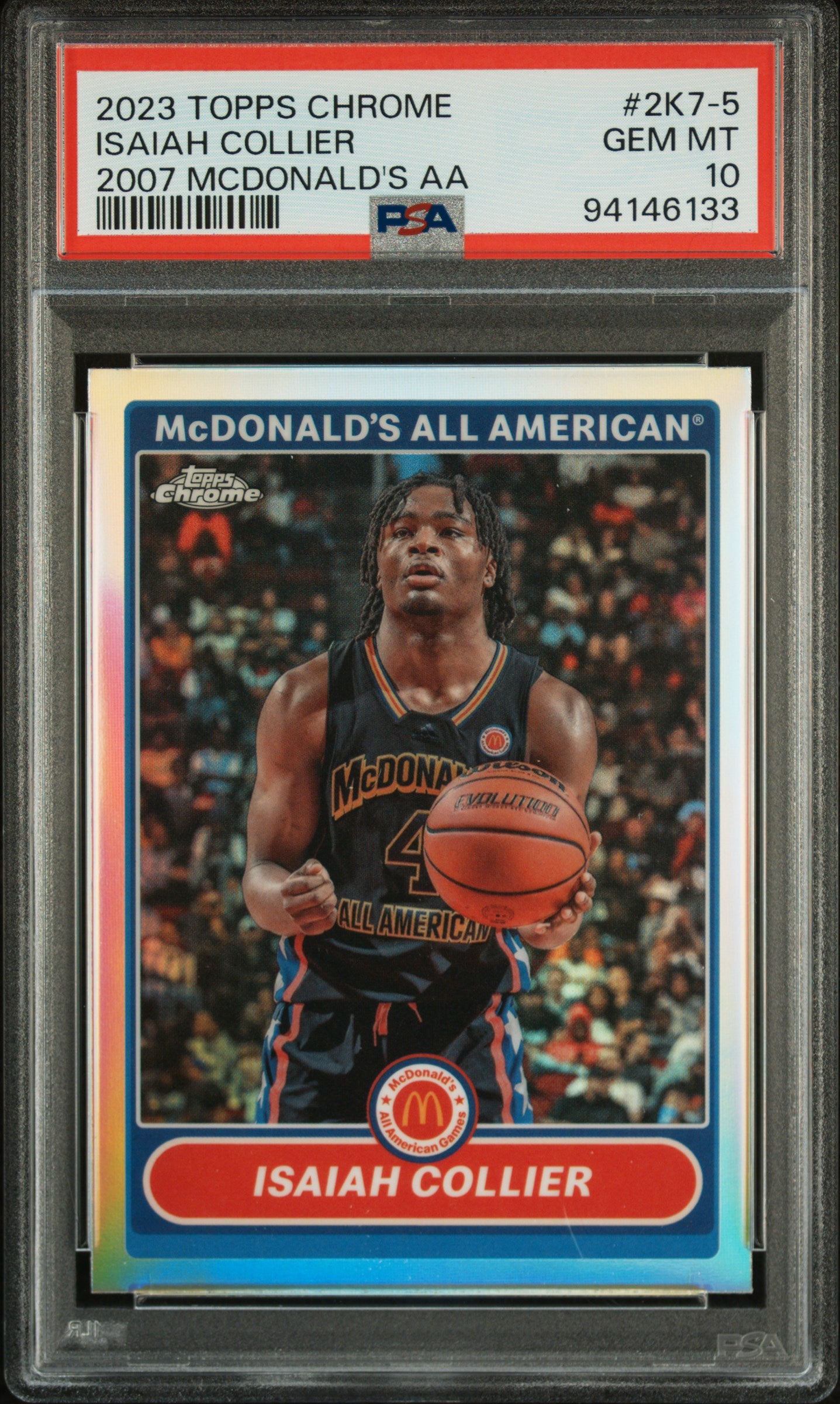 2023 Topps Chrome 2007 Mcdonald'S All-American #2K7-5 Isaiah Collier PSA 10