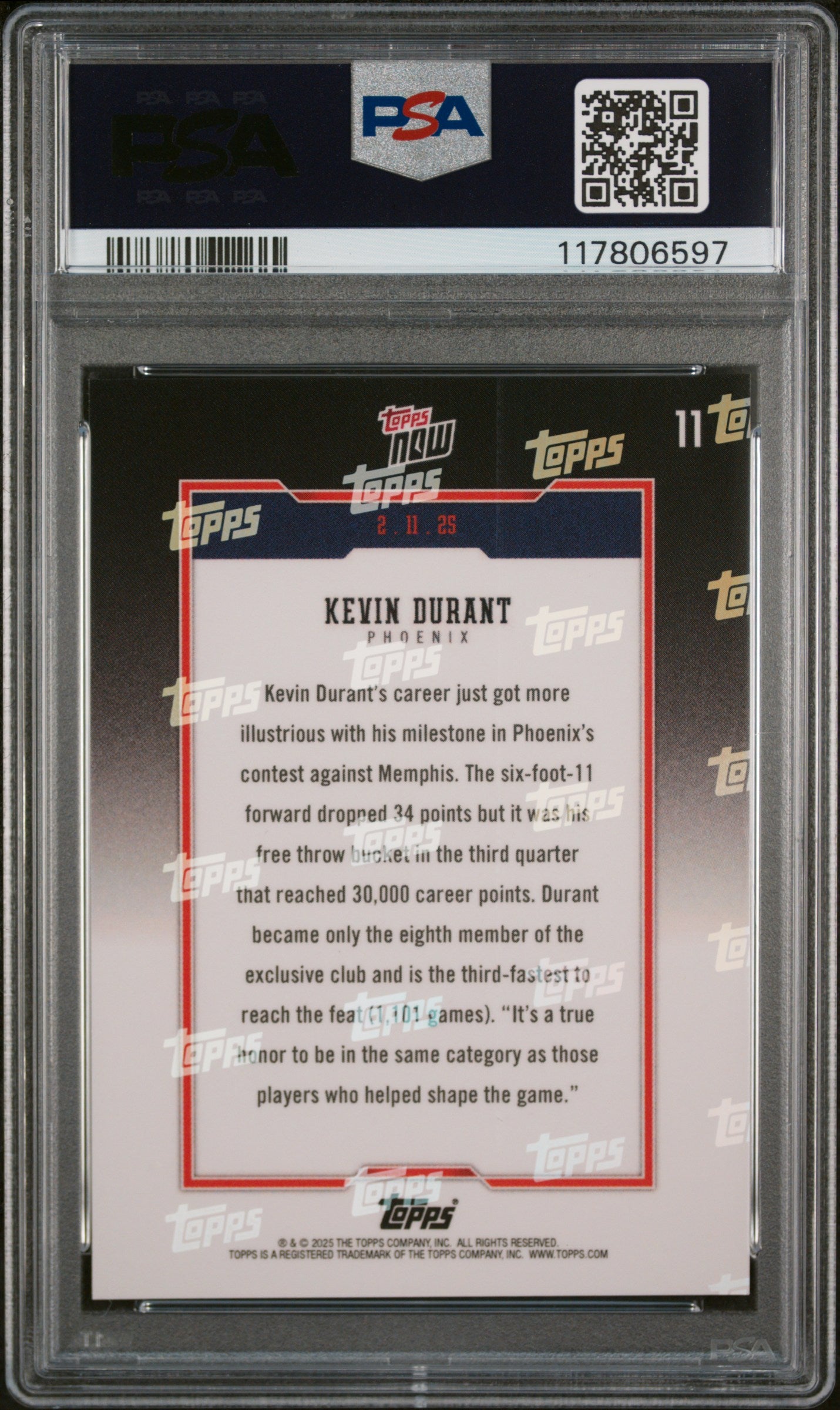 2024 Topps Now #11 Kevin Durant PSA 9