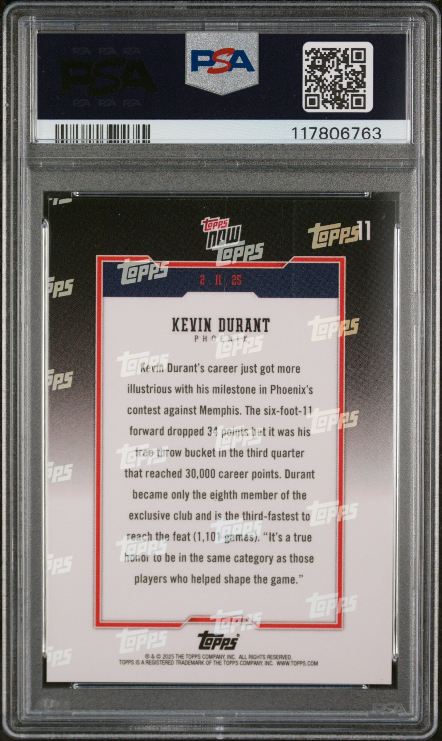 (2)2024 Topps Now #11 Kevin Durant PSA 9