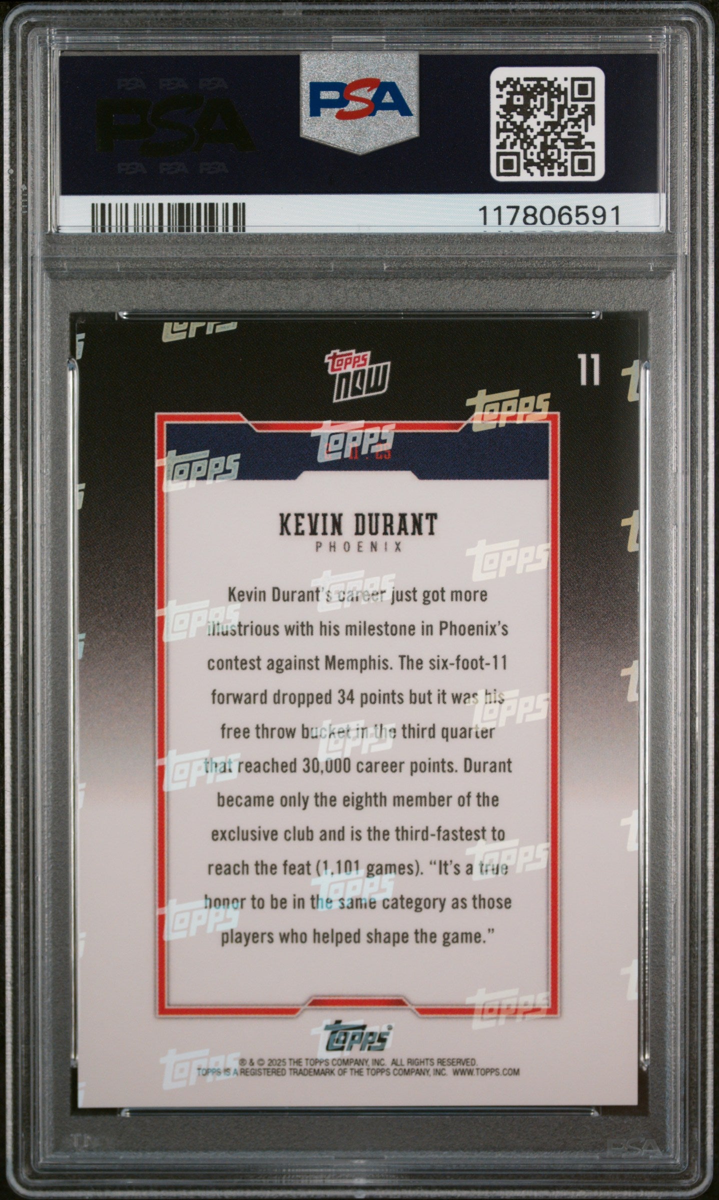 (3)2024 Topps Now #11 Kevin Durant PSA 9
