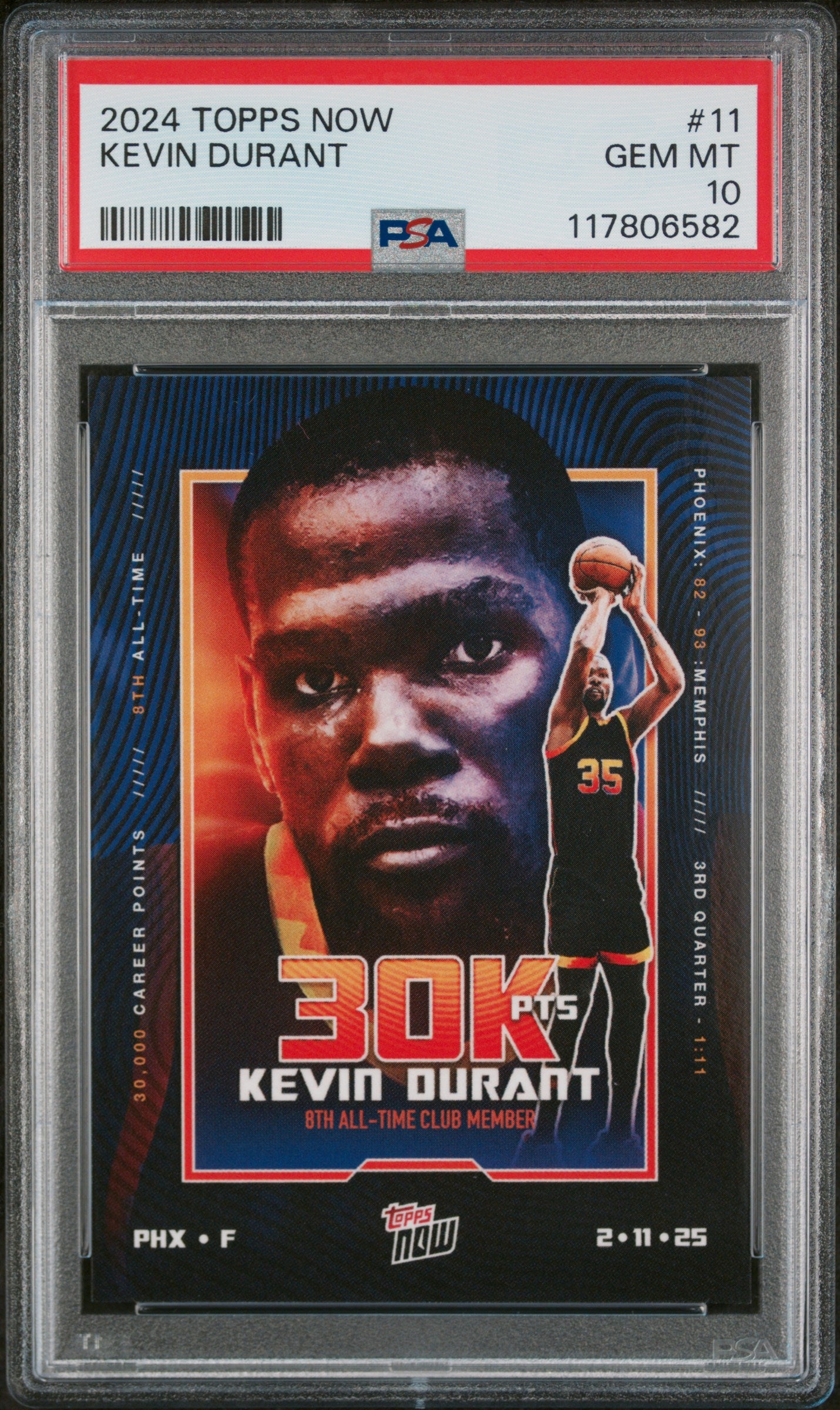 (2)2024 Topps Now #11 Kevin Durant PSA 10
