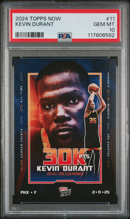 (2)2024 Topps Now #11 Kevin Durant PSA 10