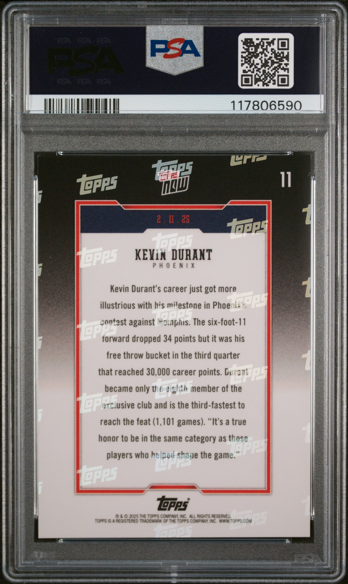(4)2024 Topps Now #11 Kevin Durant PSA 10