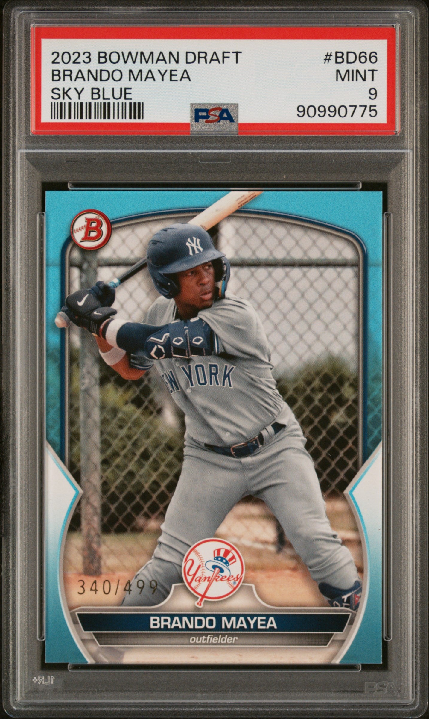 2023 Bowman Draft #BD66 Brando Mayea Sky Blue PSA 9