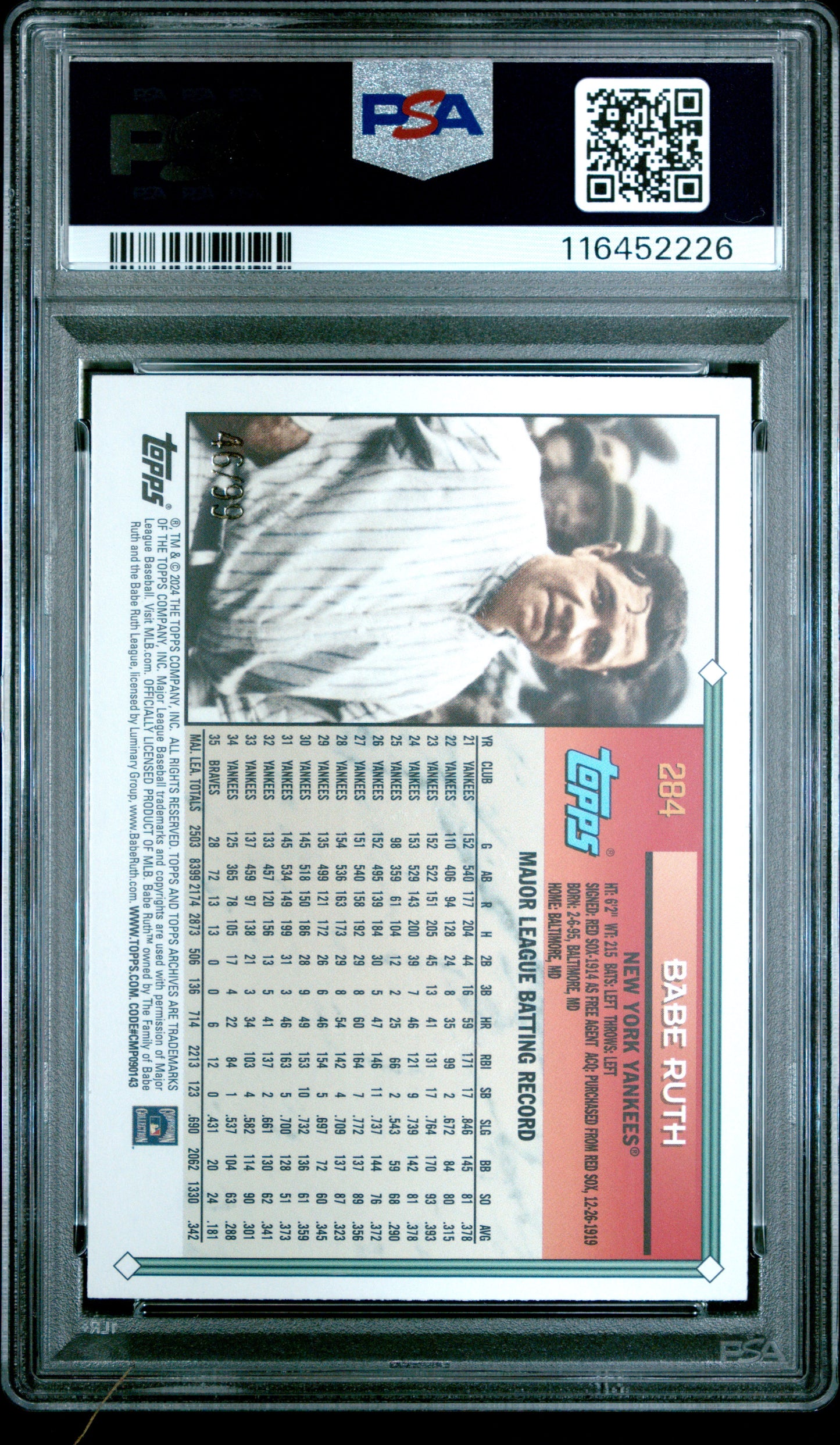 2024 Topps Archives #284 Babe Ruth Green Foilboard PSA 9