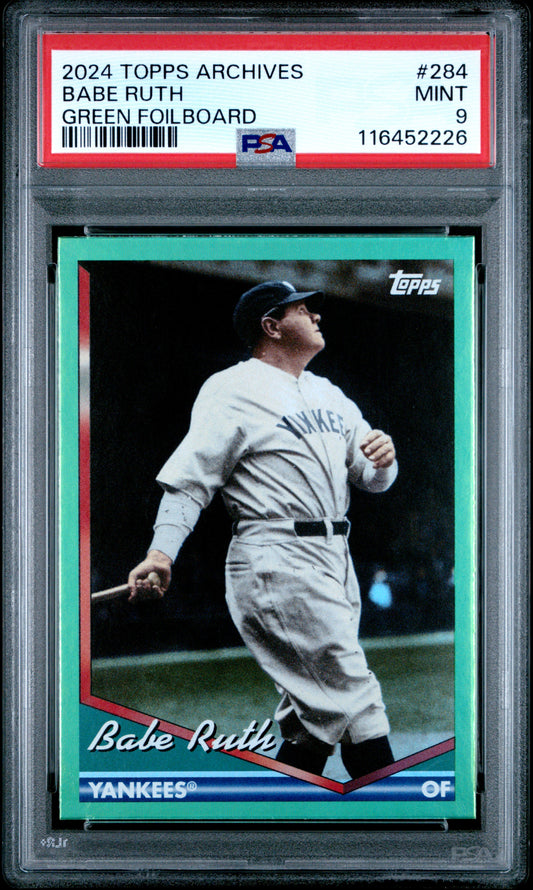 2024 Topps Archives #284 Babe Ruth Green Foilboard PSA 9
