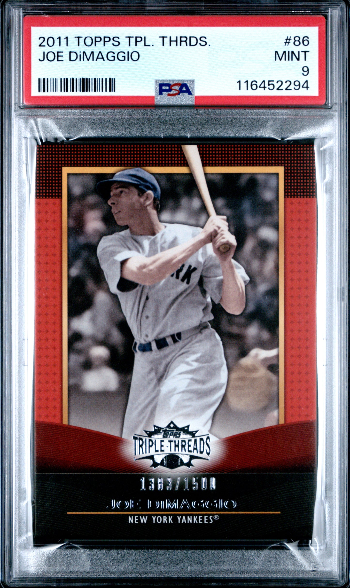2011 Topps Triple Threads #86 Joe Dimaggio PSA 9
