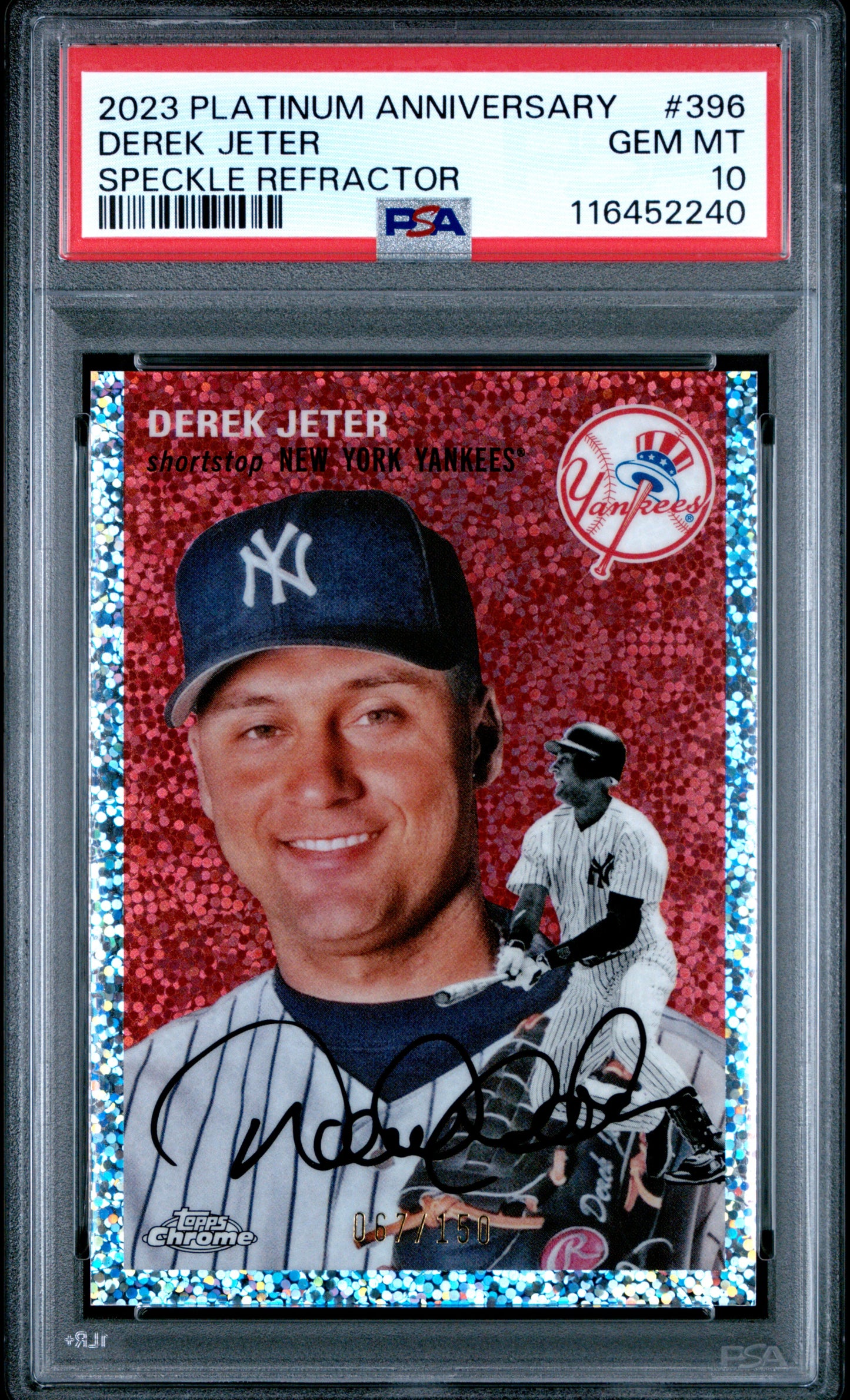 2023 Topps Chrome Platinum Anniversary #396 Derek Jeter Speckle Refractor PSA 10