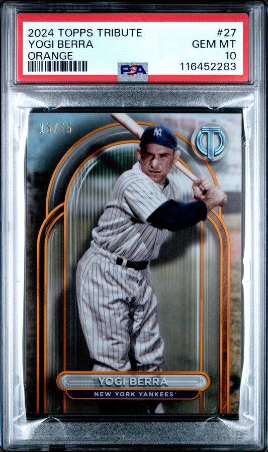 2024 Topps Tribute #27 Yogi Berra Orange PSA 10