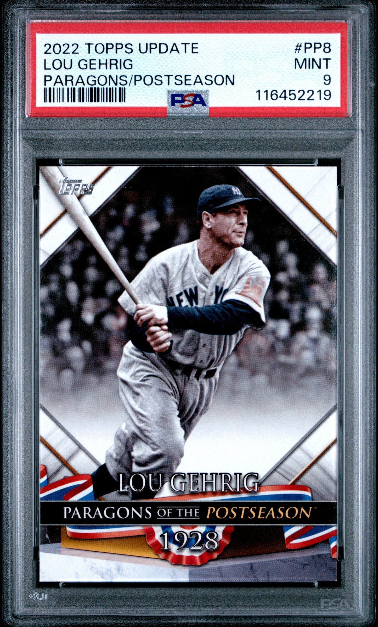 2022 Topps Update #PP8 Lou Gehrig Paragons/Postseason PSA 9
